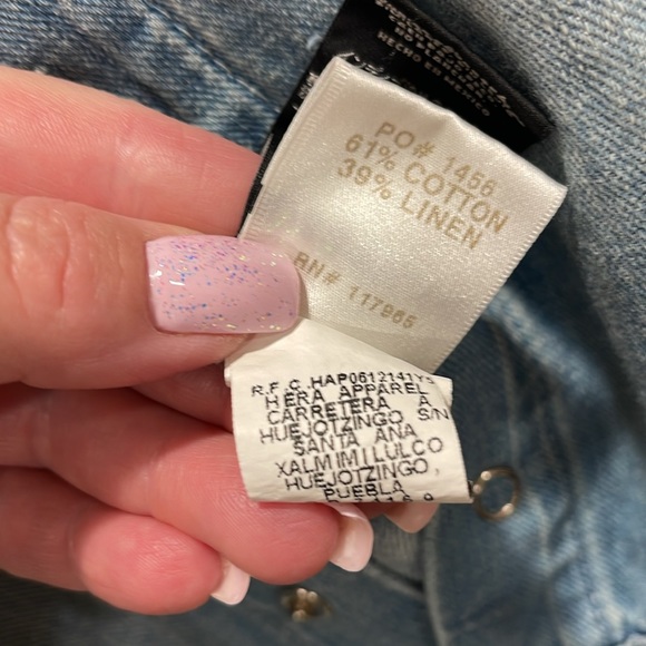 J. Brand Kayla Denim Jumper Romper in Montauk Wash Linen Blend Size Small NWT - Picture 9 of 9